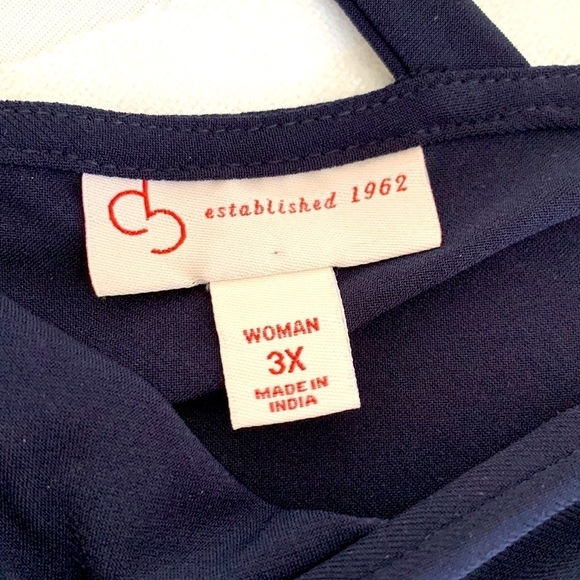 Plus size, formal, elegant, evening wear Navy dress with Crystal straps. Size 3X - Picture 10 of 14